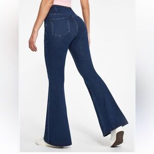 SHEIN Dark Blue Flare Jeans
